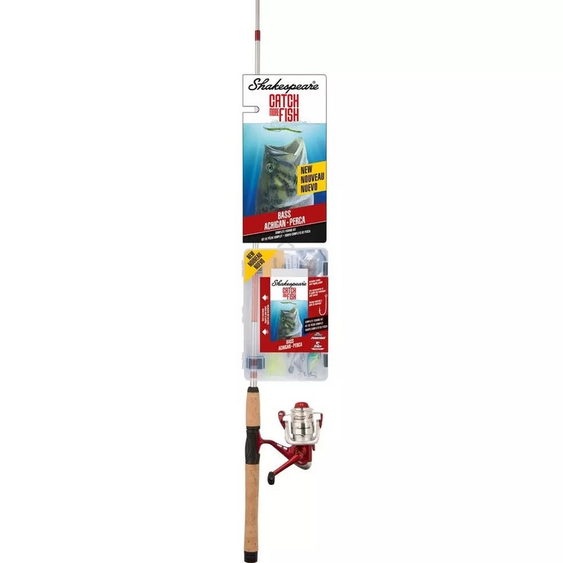 Shakespeare CMF2BASS Bass Spinning Combo, W Tackle Box/Tackle. 6’6 2pc med