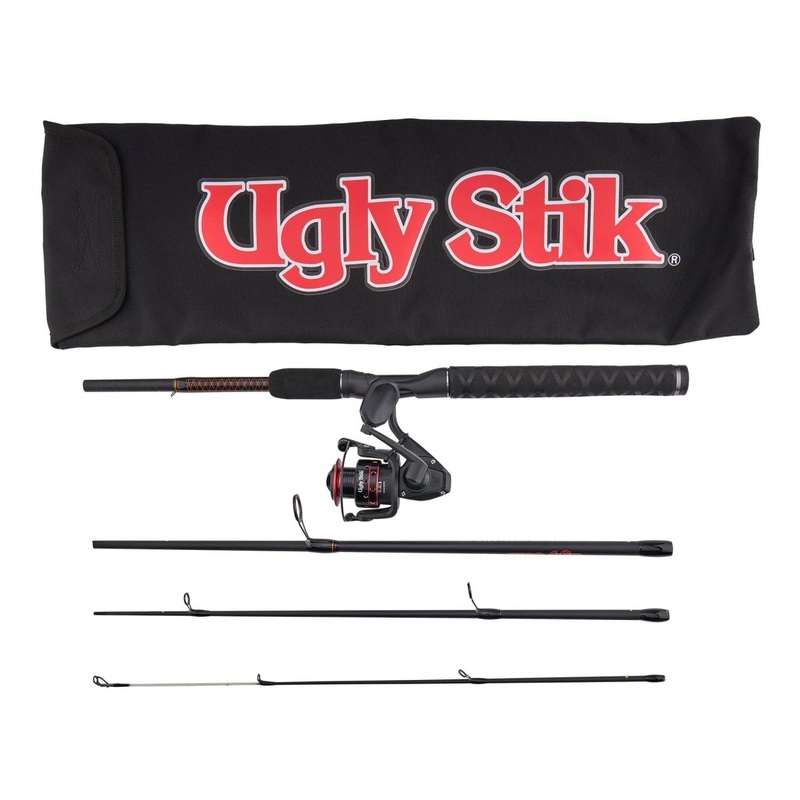 Shakespeare Ugly Stik GX2 Travel Kit Spin Combo w Bag, sz 30, 6’6 4 pc, Medium