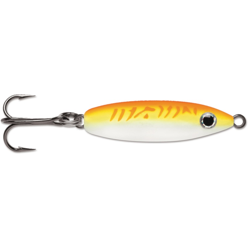 VMC Rattle Spoon 1-1/2 1/4 Oz|Perch|Glow Orange Fire UV