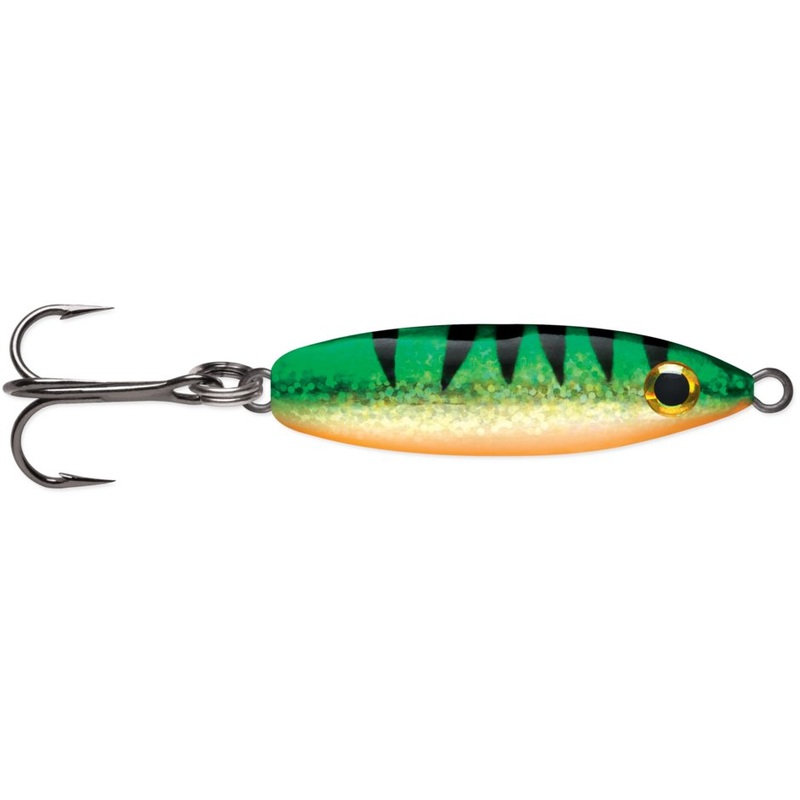 VMC Rattle Spoon 1-1/2 1/4 Oz|Perch|Glow Orange Fire UV