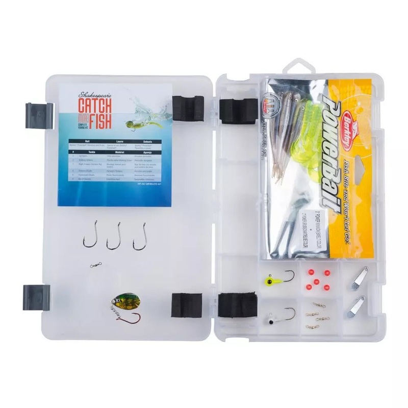 Shakespeare Catch More Fish Walleye Spin Combo wTackle Box/Tackle. sz30 reel  66 2pc med rod