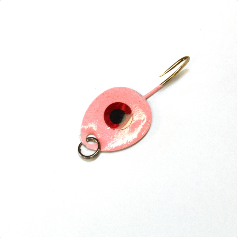 JB Lures Gem-N-Eye #8 Qty 2|Neon Red Gold Back|Red Glow Gold Back