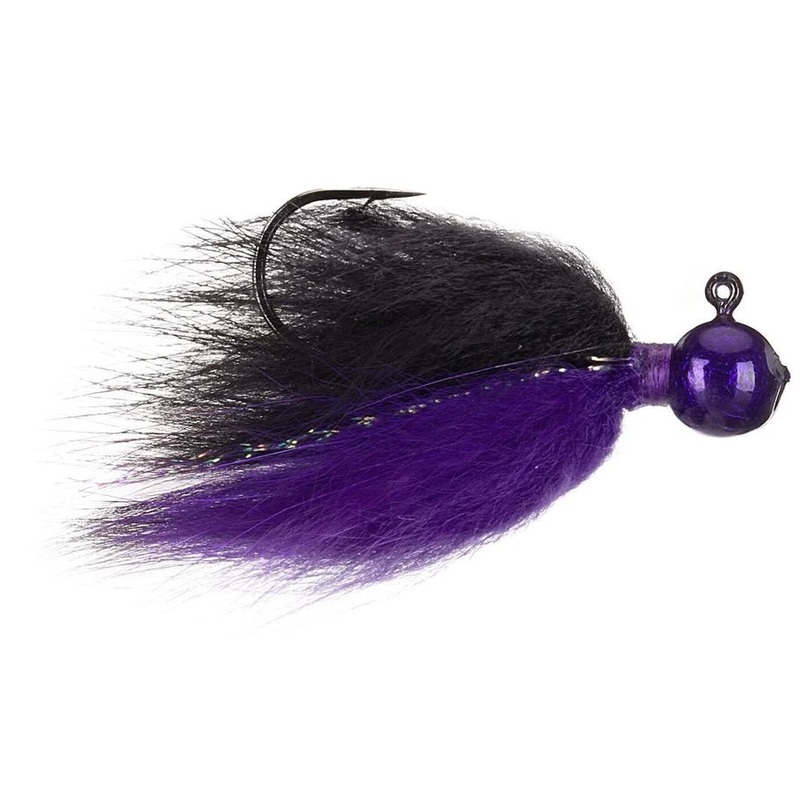 Rabid Baits Hair Jig Qty 1|White|Black/Purple|1/4 Oz|1/8 Oz