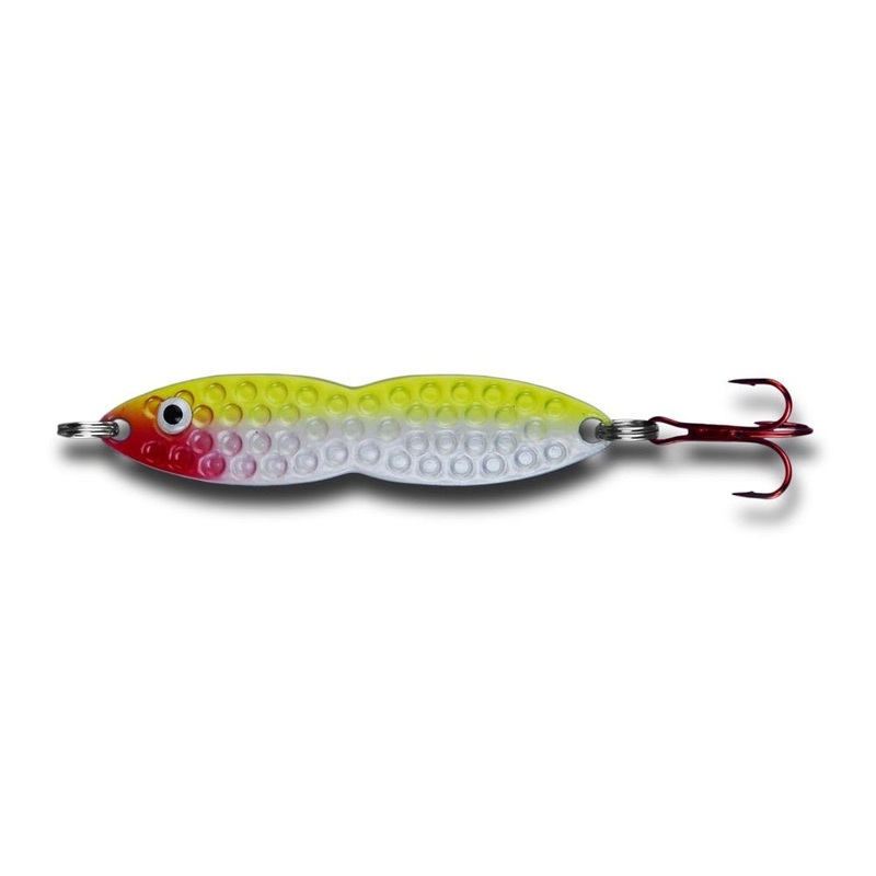 PK Lures Flutter Fish 1/2 Oz|Copper Plate|Pearl Chartreuse|Red Dot Glow|Gold