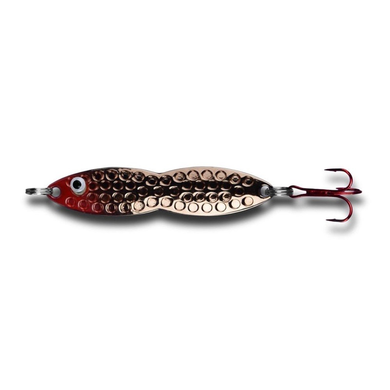 PK Lures Flutter Fish 1/2 Oz|Copper Plate|Pearl Chartreuse|Red Dot Glow|Gold