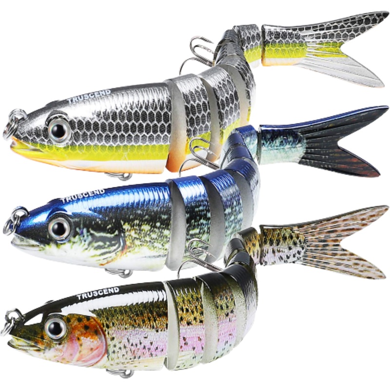 Colorful Multi-jointed Swimbaits – Slow Sinking Bionic Swimming Lures (Set of 3)