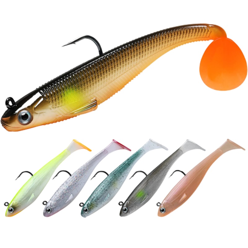 Pre-rigged Jig Head Soft Fishing Lures – Paddletail Swim Baits For Trout (Set of 6)