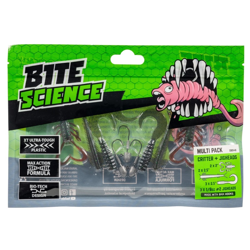 Bite Science Multi Pack Critter Soft Plastic Lures & Jigheads