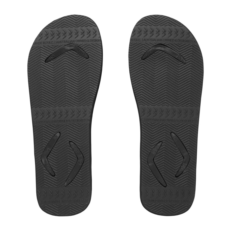 Boomerangz Regular Mens Thongs Black + (grey Straps)
