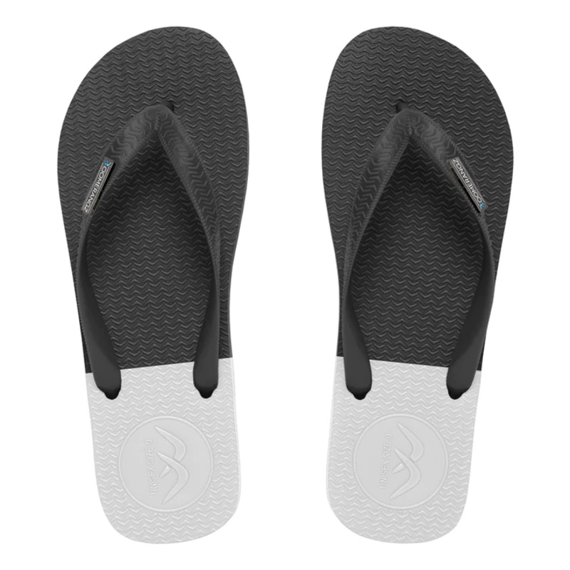 Boomerangz Regular Mens Thongs Black/grey/white + (blue Straps)