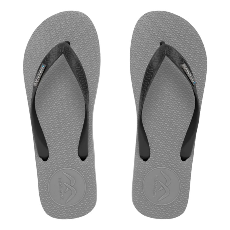 Boomerangz Regular Mens Thongs Grey/black + (black Straps)