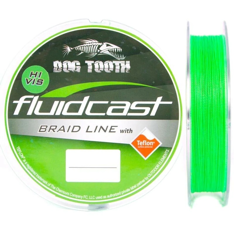 Dog Tooth Fluidcast X4 Braided Fishing Line Hi Vis Green 300m