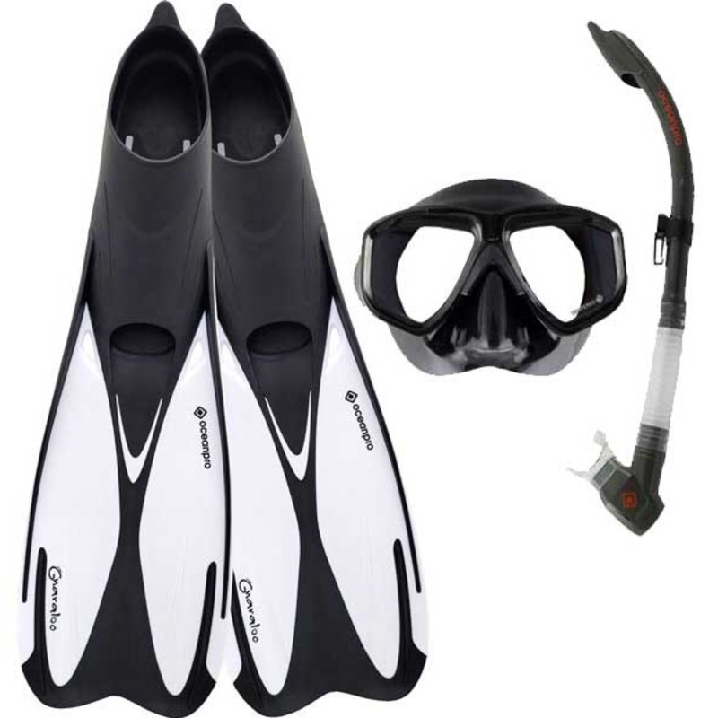 Ocean Pro Gnarloo Mask, Snorkel And Fins Set White