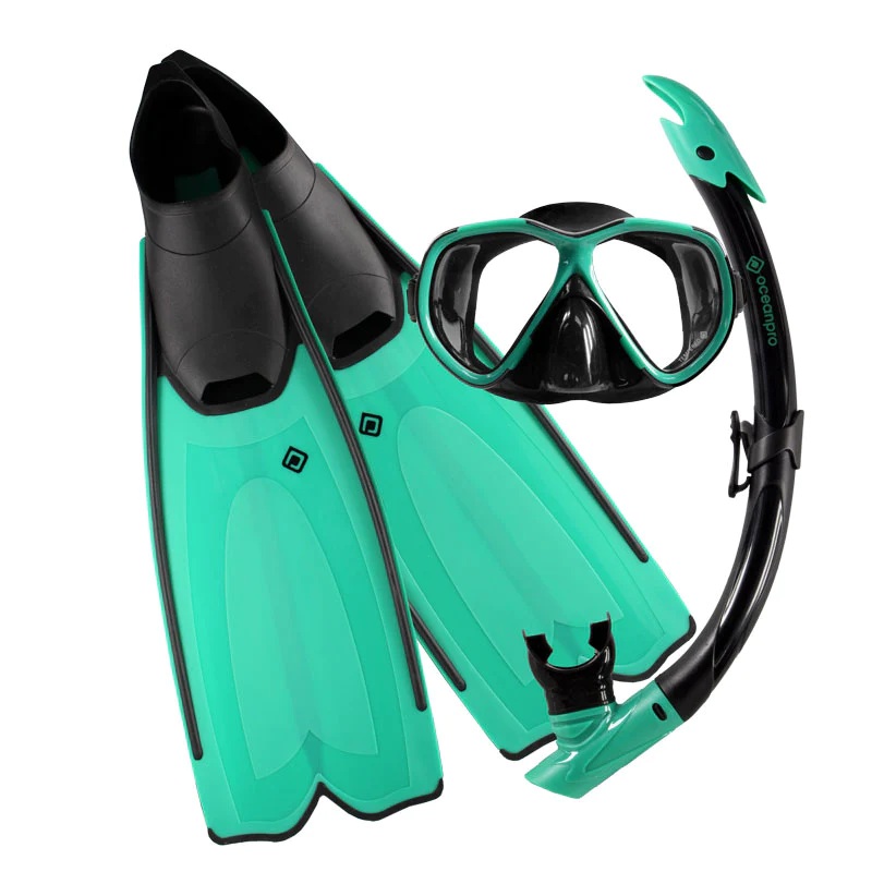 Ocean Pro Mallacoota Mask, Snorkel And Fins Set Black/teal >