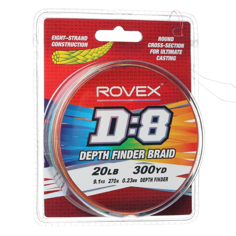 Rovex D8 Depth Finder Braided Fishing Line Multi Colour