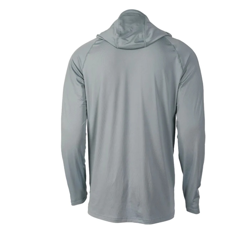 Samaki Shirt Clean Cut Long Sleeve Hooded Silver >