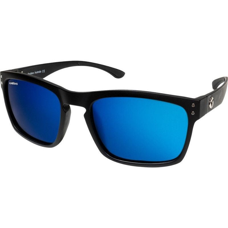 Spotters Crypto Polarised Sunglasses (matt Black Ice Blue)