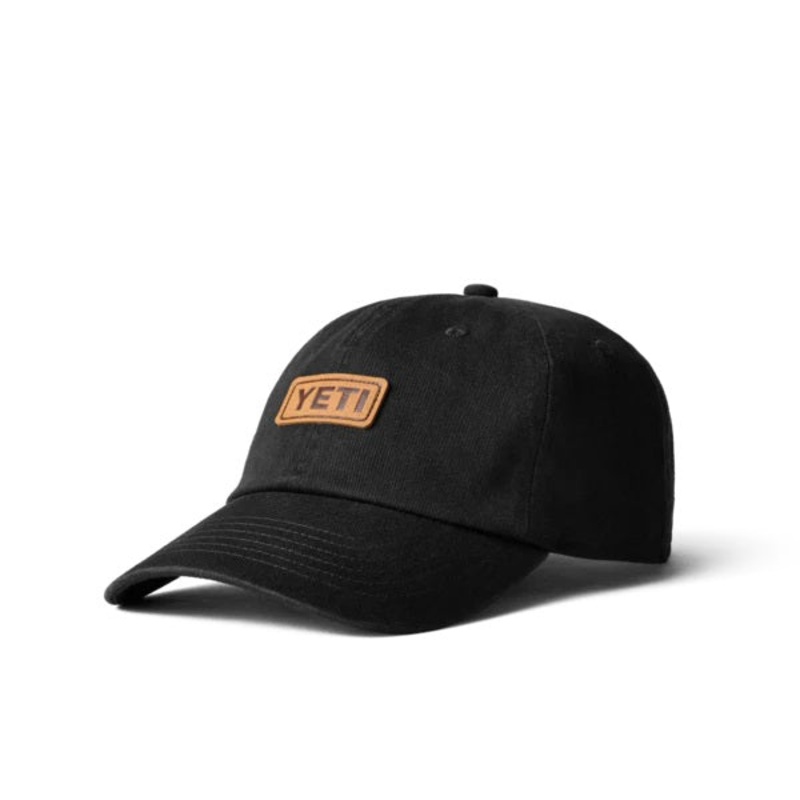 Yeti Cap Leather Logo Badge Black