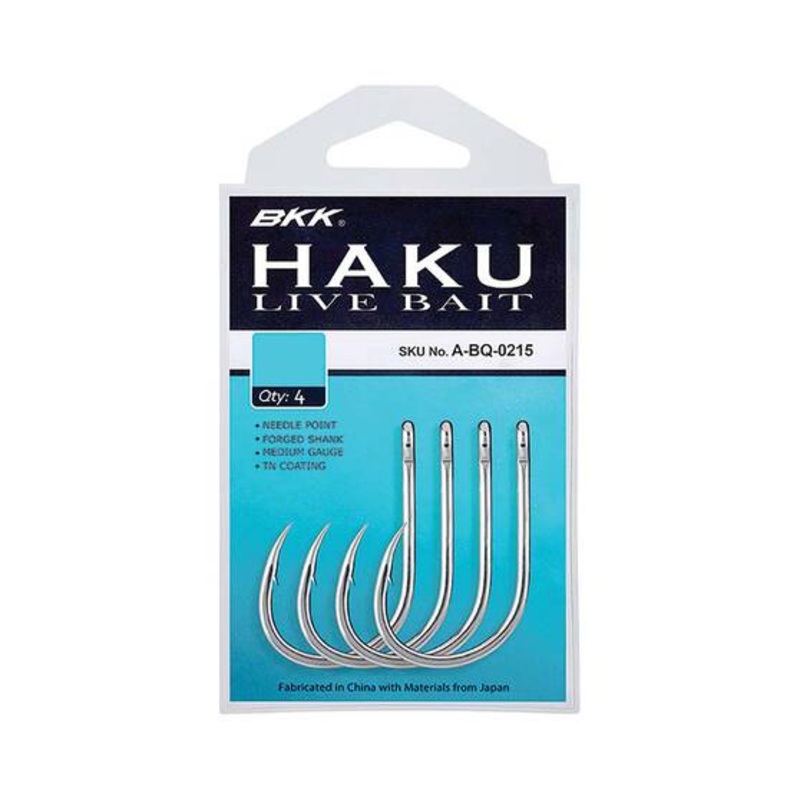 Bkk Haku Livebait Hooks >|3/0 – 5PK|4/0-5PK|5/0 – 4PK|6/0 – 4PK|8/0 – 3PK