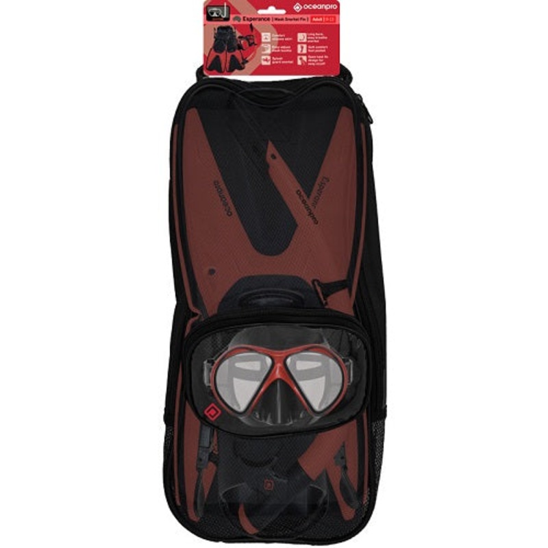 Ocean Pro Esperance Mask, Snorkel And Fins Set Red
