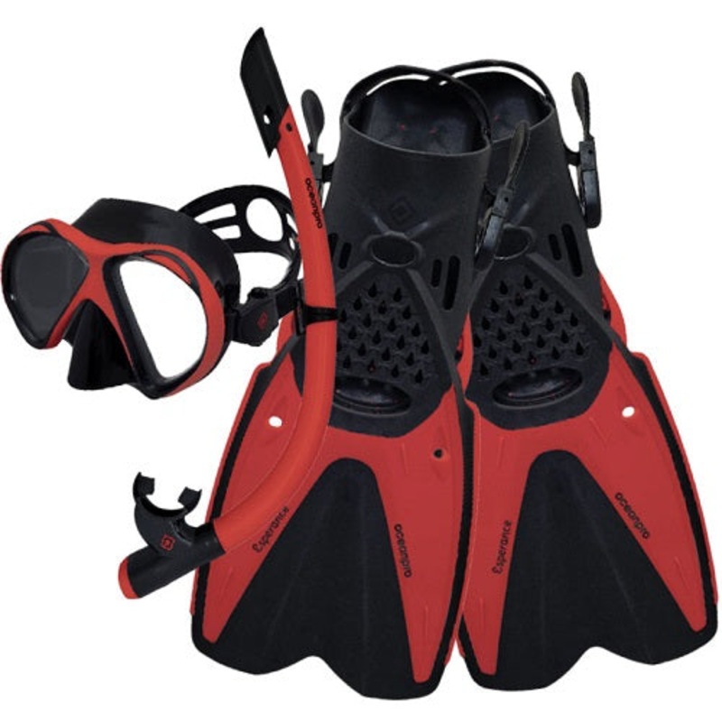 Ocean Pro Esperance Mask, Snorkel And Fins Set Red