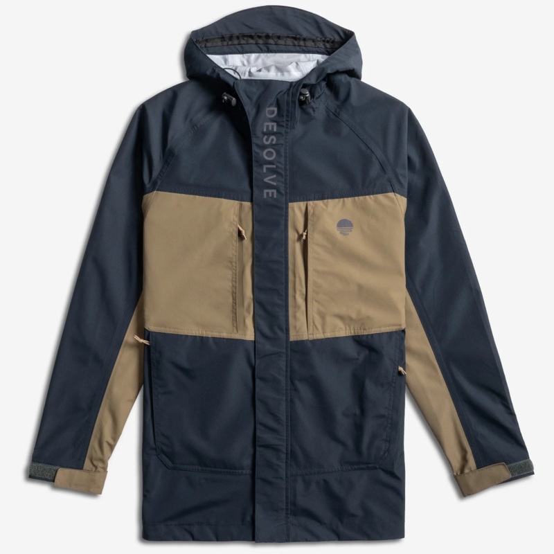Desolve Fathom Rain Jacket Navy/tan