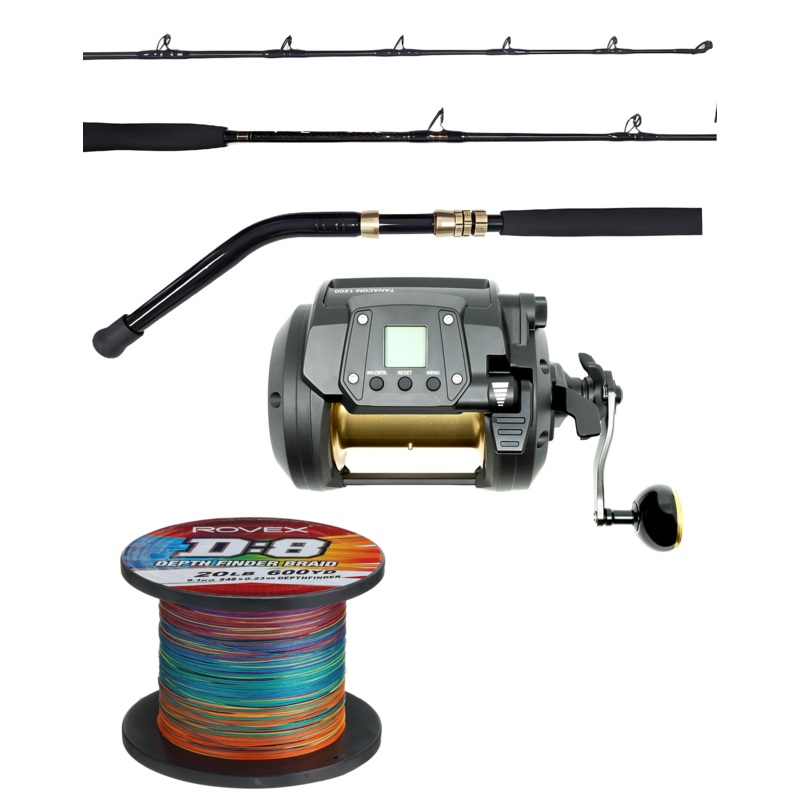 Daiwa Electric Combo Tanacom 1200 Wilson Live Fibre Assist Rlfea3 Pre-spooled Rovex D8 80lb 1100m