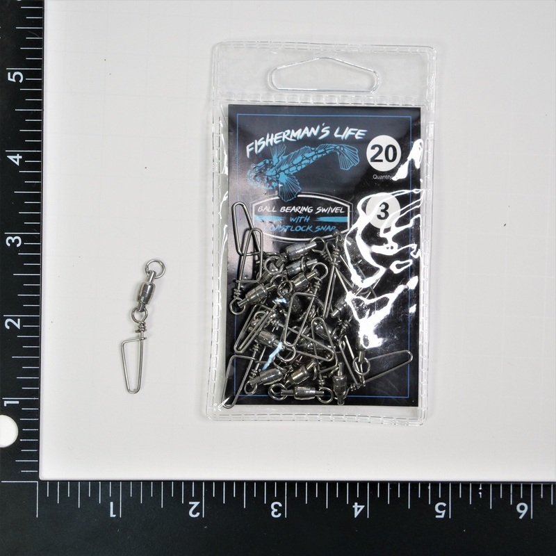 20 Pack Ball Bearing Swivels with Coast Lock Snap  Fisherman’s Life