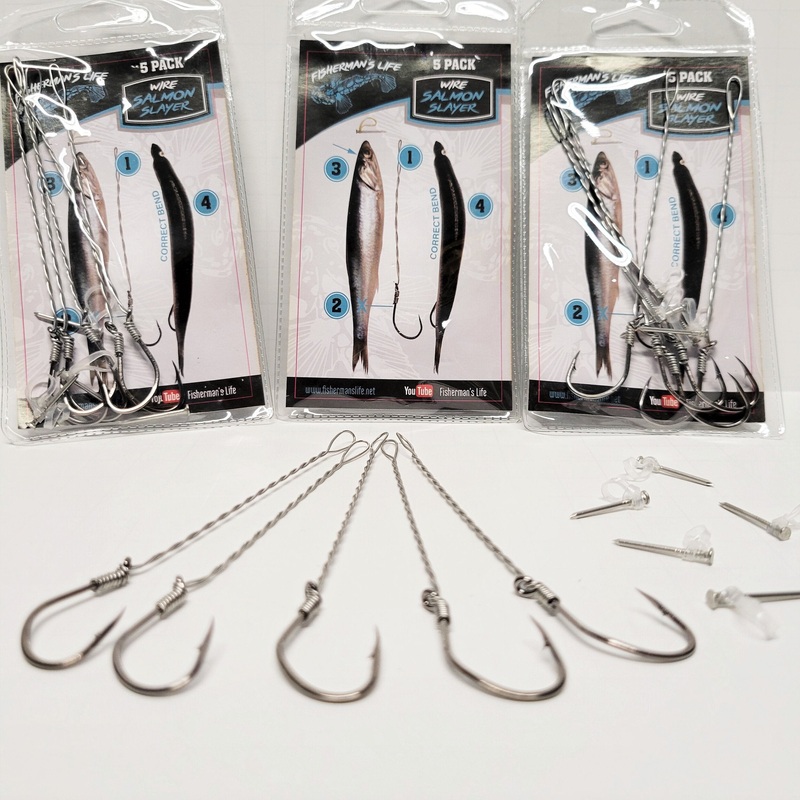 Cable Baiter 5 Pack W/ Nails: WIRE SALMON SLAYER Fisherman’s Life
