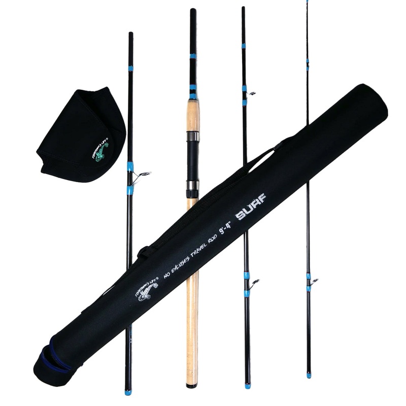 9’4 No Excuses Surf Travel Rod with Tube Medium-Heavy Action 3/4oz to 3oz