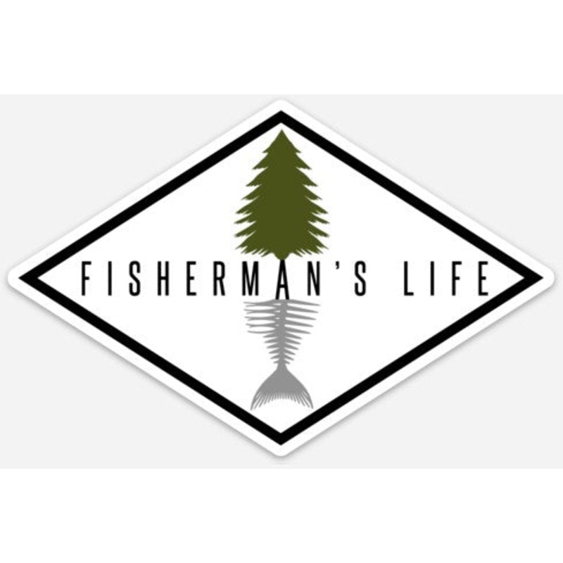 Fish Bones & Tree Sticker|Transparent|White