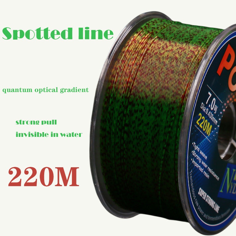 Speckle line fishing line 220 meters nylon line super pull fishing line