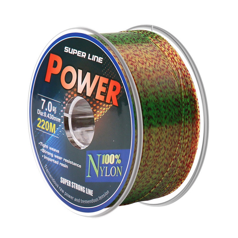 Speckle line fishing line 220 meters nylon line super pull fishing line