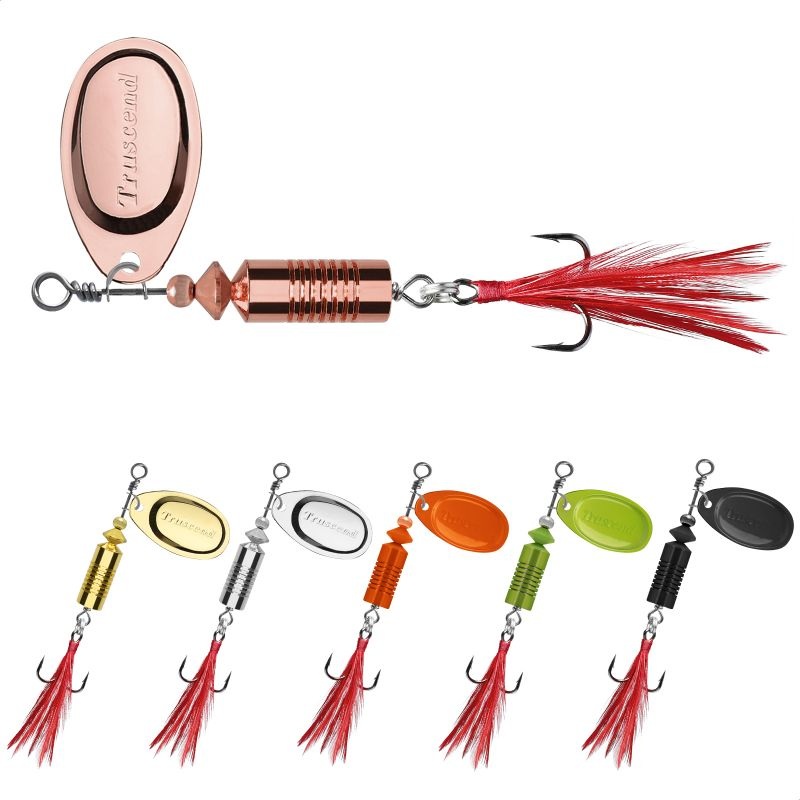 TRUSCEND Fishing Spoon with Triple Strengthened Hook, Copper Blade
