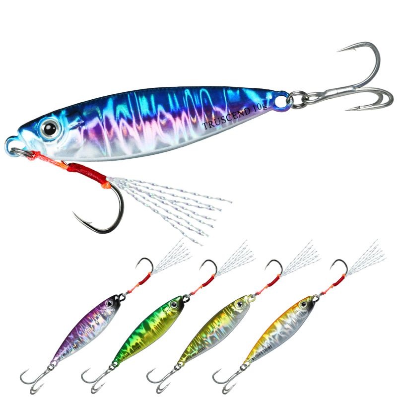 TRUSCEND Saltwater Jigs Fishing Lures with Flat BKK Hooks, Slow Pitch/Knife/Vertical Jigs