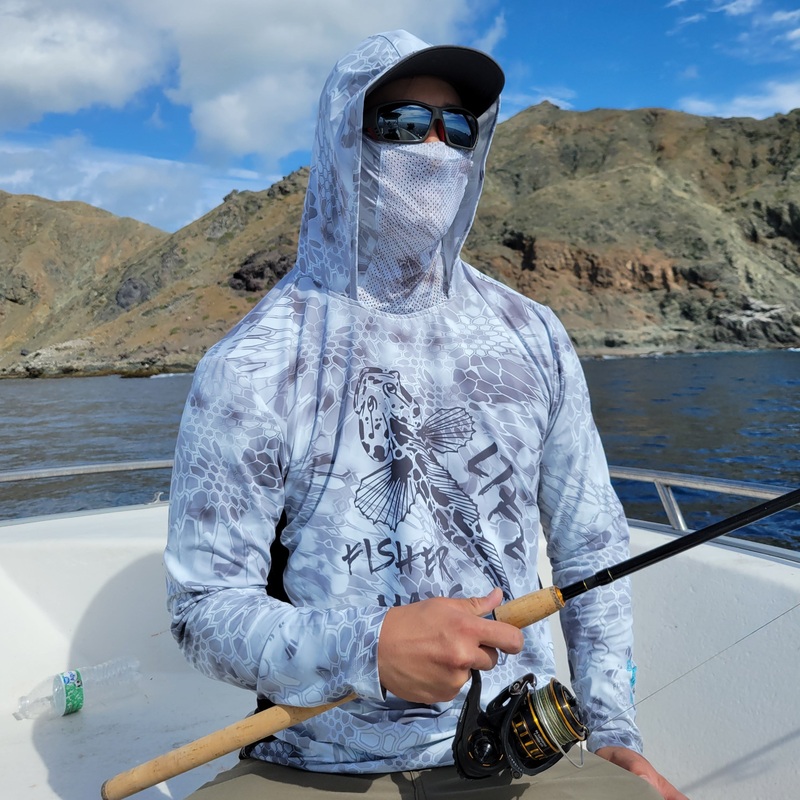 UPF 50+ Long Sleeve Shirt with Hood and Facemask